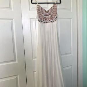 Lulus white embroidered maxi dress